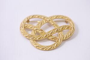 JJ Jonette, Infinity Knot, Brooch, Gold Tone, Pin, Vintage, ~ 260120-WH 905